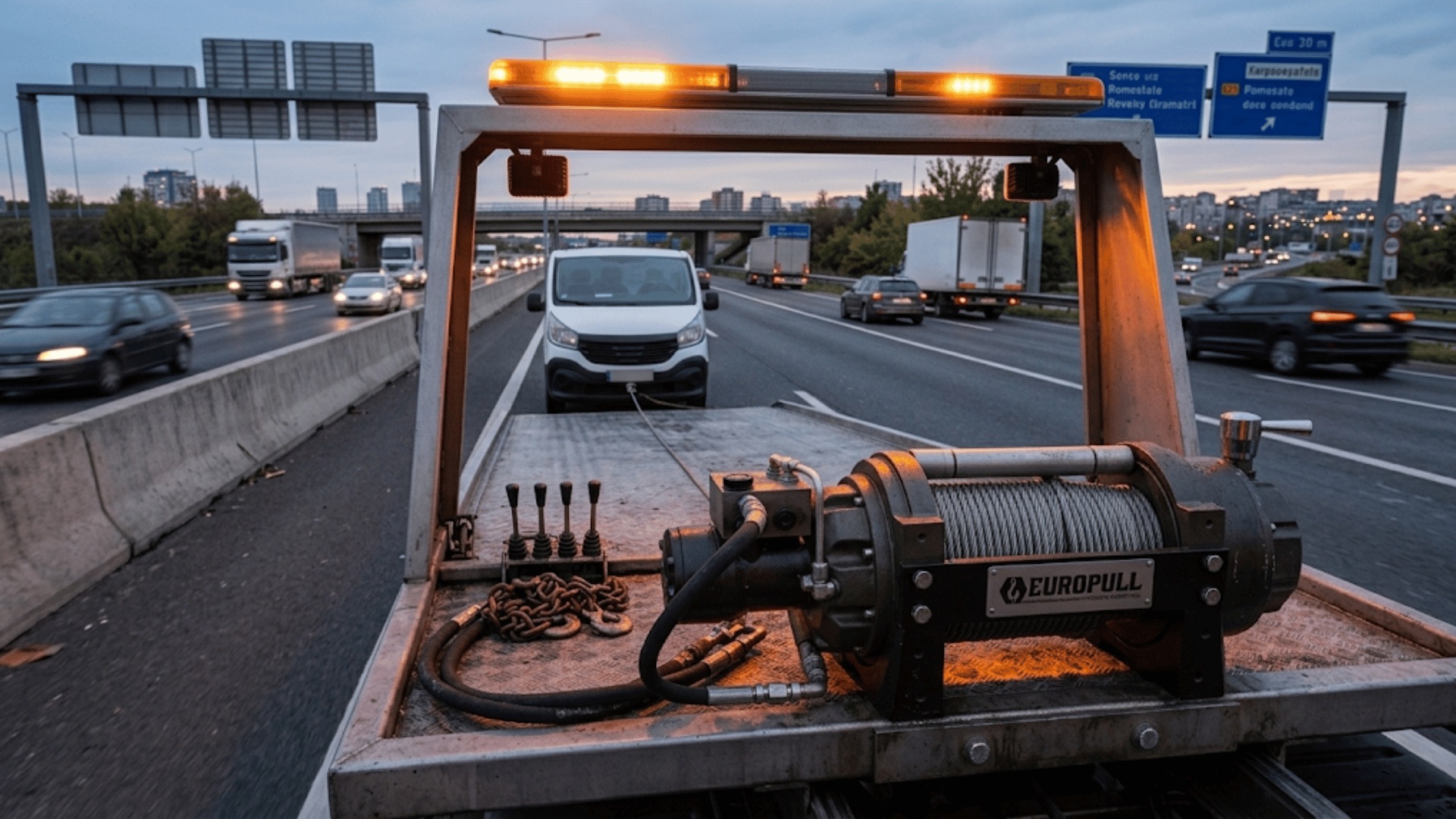 Europull HWV 15000 hydraulic winch on a recovery truck
